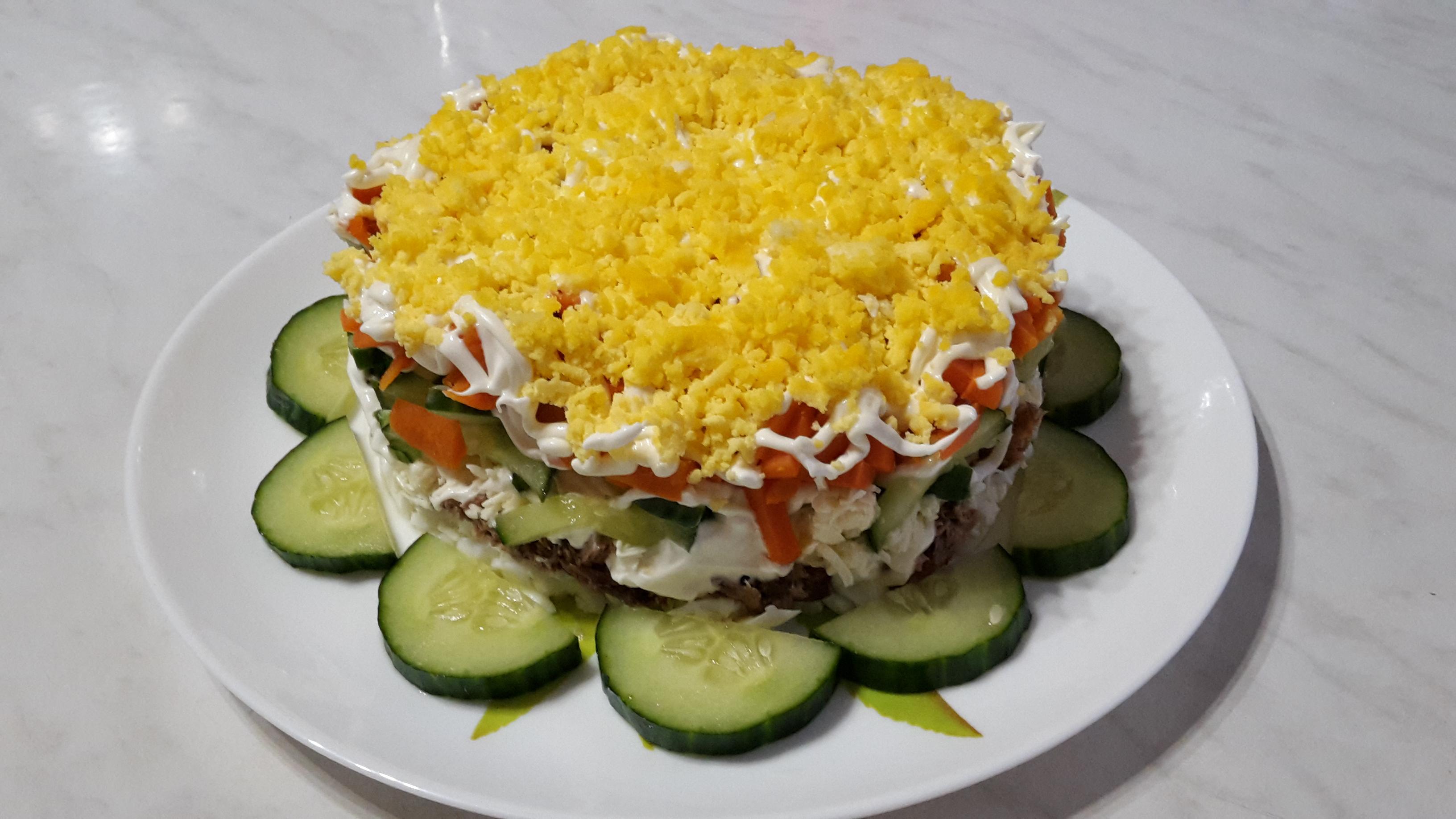 Салат с тунцом морковь яйца огурцы